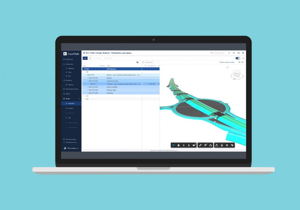 AspeHub, Zobrazení 3D modelu s vazbou na rozpočet ve společném datovém prostředí